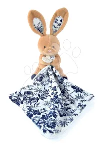 Plyšový zajačik na maznanie Bunny Navy Boh'aime Doudou et Compagnie modrý 12 cm v darčekovom balení od 0 mes