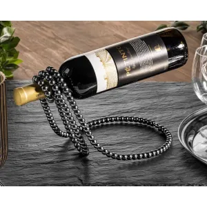 014789 DR Stojan na víno - Perlový náhrdelník Čierna