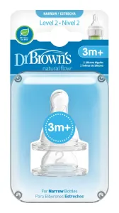 DR. BROWNS - Cumlík na fľaše Options+ úzke 3m+ silikónový 2ks (322-INTL)