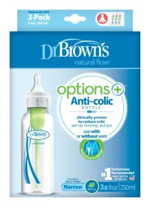DR.BROWNS - Fľaša antikolik Options+ úzka 3x250ml plast (SB83005)
