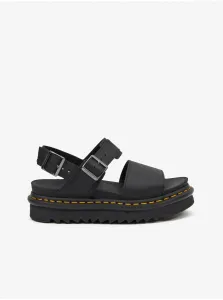 Čierne dámske kožené sandále na platforme Dr. Martens Voss #5859593
