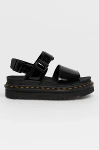 Kožené sandále Dr. Martens dámske, čierna farba, na platforme #170577