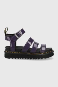 Kožené sandále Dr. Martens dámske, fialová farba, na platforme #217339