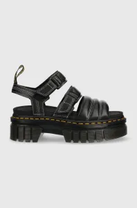 Kožené sandále Dr. Martens Ricki 3-strap dámske, čierna farba, na platforme #9238562