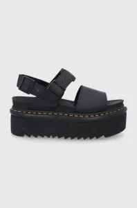 Kožené sandále Dr. Martens Voss Quad DM26725001.Voss.Quad.Bl-Black, dámske, čierna farba, na platforme #172634