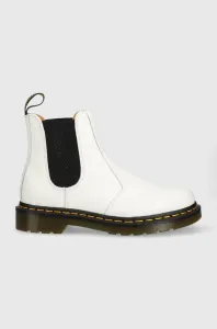 Kožené topánky chelsea Dr. Martens 2976 YS dámske, biela farba, na platforme #4246182