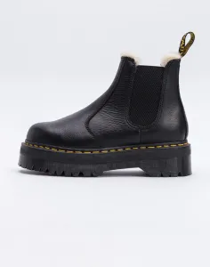 Kožené topánky Chelsea Dr. Martens Quad FL 2976 25635001-Black.Pisa, dámske, čierna farba, na platforme, zateplené