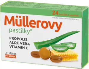 Müllerove pastilky s propolisom, aloe vera a vitamínom C 24 pastiliek