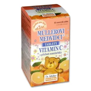 Dr.Muller Müllerove medvedíky® cmúľacie tablety s príchuťou mandarínky a vitamínom C 45 ks
