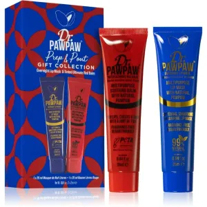 Dr. PAWPAW Prep & Pout Gift Collection darčeková kazeta maska na pery Overnight Lip Mask 25 ml + balzam na pery a líca Tinted Ultimate Red Balm 25 ml