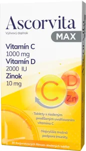 ASCORVITA MAX vitamín C, D a zinok 30 tabliet #139392