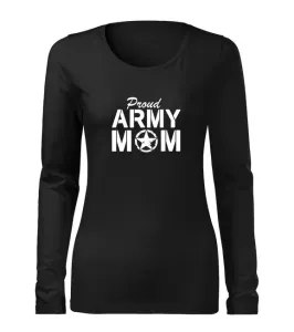 DRAGOWA Slim dámske tričko s dlhým rukávom army mom, čierna 160g/m2 #7486363