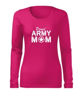 DRAGOWA Slim dámske tričko s dlhým rukávom army mom, ružová 160g/m2 #7486364