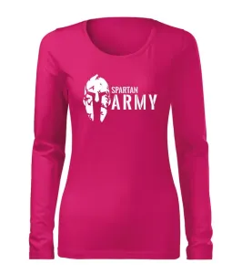 DRAGOWA Slim dámske tričko s dlhým rukávom spartan army, ružová 160g/m2 #7486395