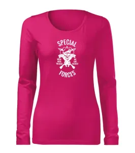 DRAGOWA Slim dámske tričko s dlhým rukávom special forces, ružová 160g/m2 #7486398