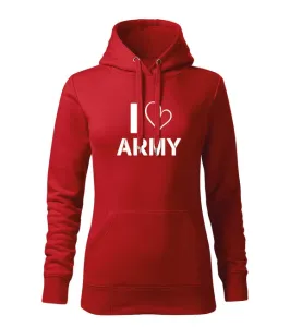 DRAGOWA dámska mikina s kapucňou i love army, červená 320g/m2 #7485501
