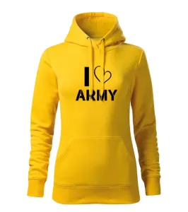 DRAGOWA dámska mikina s kapucňou i love army, žltá 320g/m2 #7485505