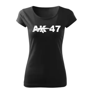 DRAGOWA dámske krátke tričko AK-47, čierna 150g/m2 #7485563