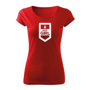 DRAGOWA dámske krátke tričko army girl, červená 150g/m2 #7485577