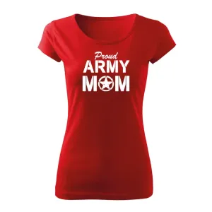 DRAGOWA dámske krátke tričko army mom, červená 150g/m2 #7485580