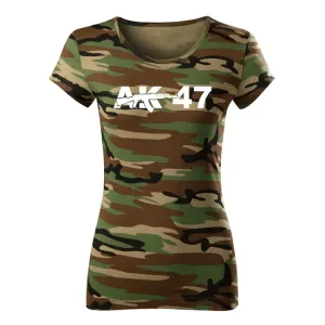 DRAGOWA dámske tričko AK-47, maskáčová 150g/m2 #7485617