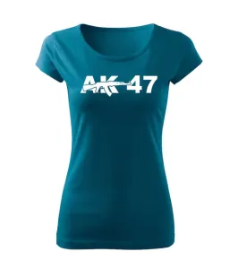 DRAGOWA dámske tričko AK-47, petrol blue 150g/m2 #7485618