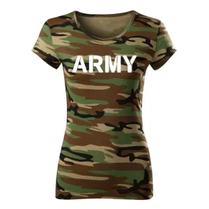 DRAGOWA dámske tričko army, maskáčová 150g/m2 #7485635