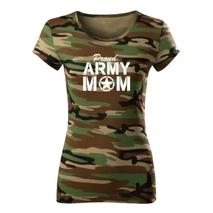 DRAGOWA dámske tričko army mom, maskáčová 150g/m2 #7485627