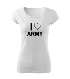 DRAGOWA dámske tričko I love army, biela 150g/m2 #7485639