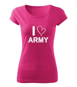 DRAGOWA dámske tričko I love army, ružová 150g/m2 #7485642