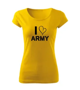 DRAGOWA dámske tričko I love army, žltá 150g/m2 #7485643