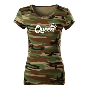 DRAGOWA dámske tričko queen, maskáčová 150g/m2
