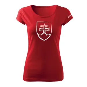 DRAGOWA dámske tričko slovenský znak, červená 150g/m2 #7485668