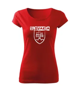 DRAGOWA dámske tričko slovenský znak s nápisom, červená 150g/m2 #7485661