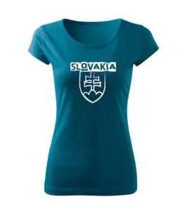 DRAGOWA dámske tričko slovenský znak s nápisom, petrol blue 150g/m2 #7485664