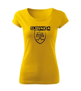 DRAGOWA dámske tričko slovenský znak s nápisom,žltá 150g/m2 #7485666