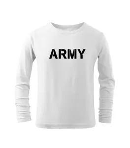 DRAGOWA Detské dlhé tričko Army, biela