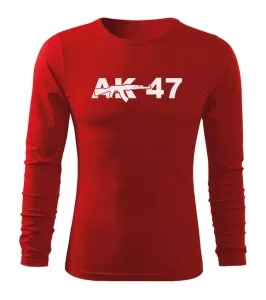 DRAGOWA Fit-T tričko s dlhým rukávom AK-47, červená 160g/m2