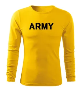 DRAGOWA Fit-T tričko s dlhým rukávom army, žltá 160g/m2 #7485856