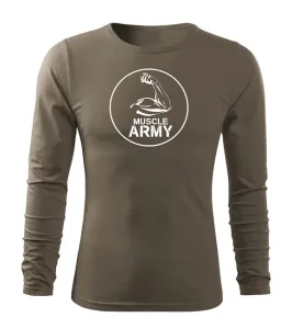 DRAGOWA Fit-T tričko s dlhým rukávom muscle army biceps, olivová 160g/m2 #7485885