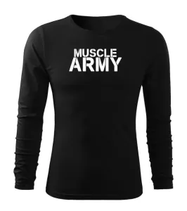 DRAGOWA Fit-T tričko s dlhým rukávom muscle army, čierna 160g/m2 #7485913