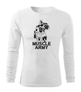 DRAGOWA Fit-T tričko s dlhým rukávom muscle army man, biela 160g/m2 #7485889