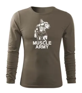 DRAGOWA Fit-T tričko s dlhým rukávom muscle army man, olivová 160g/m2 #7485893