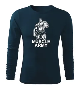 DRAGOWA Fit-T tričko s dlhým rukávom muscle army man, tmavomodrá 160g/m2 #7485894