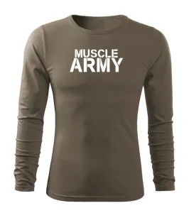 DRAGOWA Fit-T tričko s dlhým rukávom muscle army, olivová 160g/m2 #7485915