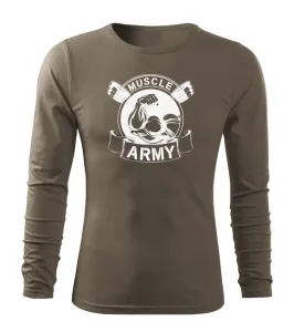 DRAGOWA Fit-T tričko s dlhým rukávom muscle army original, olivová 160g/m2 #7485900