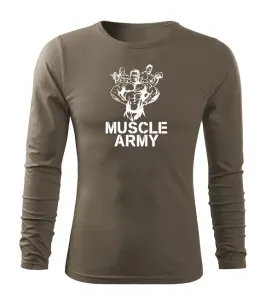 DRAGOWA Fit-T tričko s dlhým rukávom muscle army team, olivová 160g/m2 #7485908