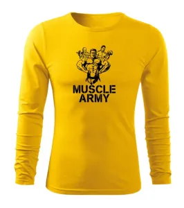 DRAGOWA Fit-T tričko s dlhým rukávom muscle army team, žltá 160g/m2 #7485910