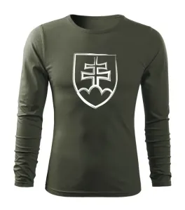 DRAGOWA Fit-T tričko s dlhým rukávom slovenský znak, olivová 160g/m2 #7485953