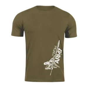 DRAGOWA krátke tričko spartan army Myles, olivová 160g/m2 #7486087